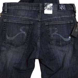 Rock & Republic Denim Jeans 10M Bootcut Leg Distressed Cat Scratch Stretch